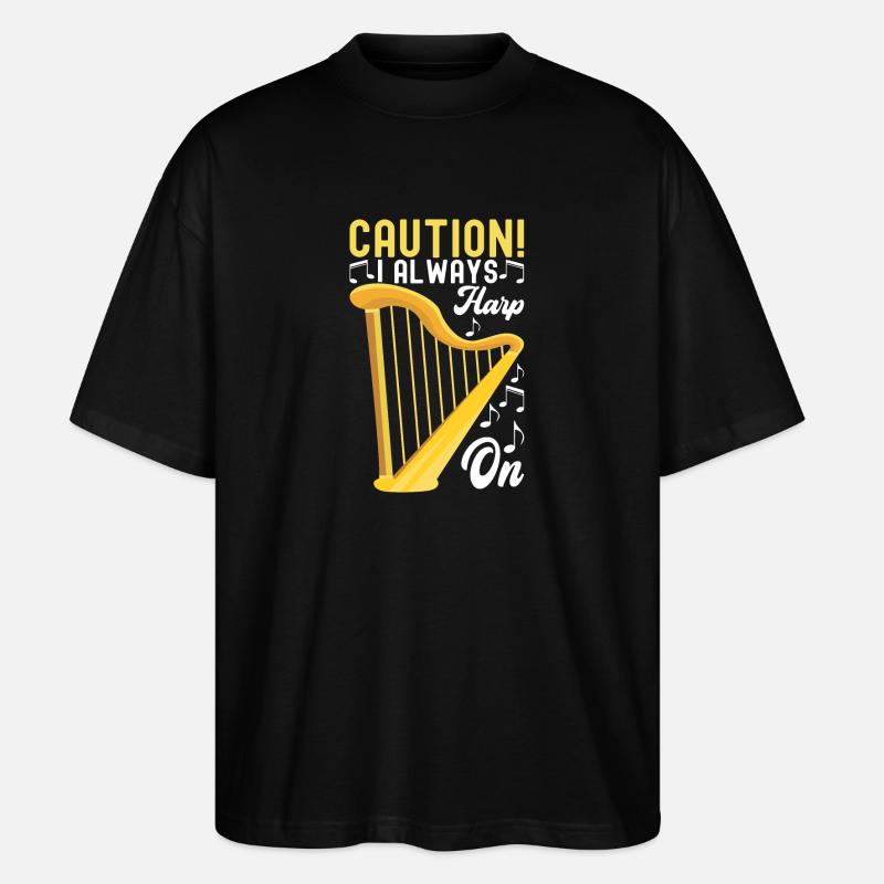 Harp design for harpists - Stanley/Stella Oversized Unisex Organic T-shirt Blaster 2.0 - black