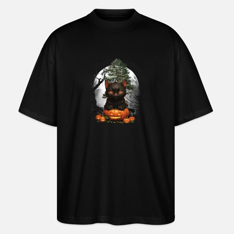 Halloween Katze Katzen - Stanley/Stella Oversized Unisex Bio T-Shirt Blaster 2.0 - Schwarz