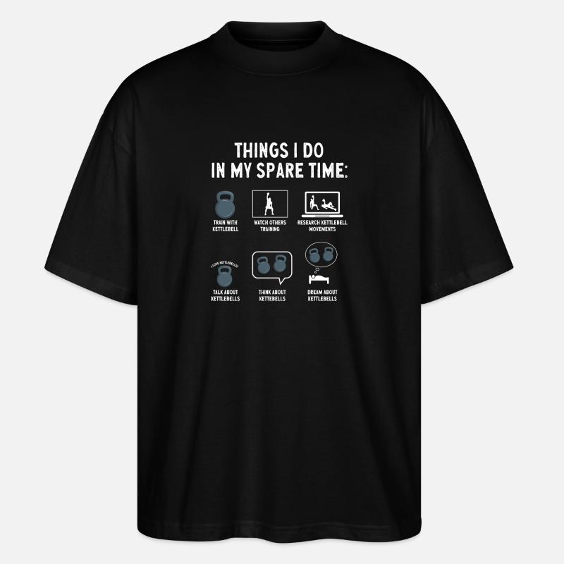 Kettlebell Workout Fitness Training - Stanley/Stella Oversized Unisex Bio T-Shirt Blaster 2.0 - Schwarz