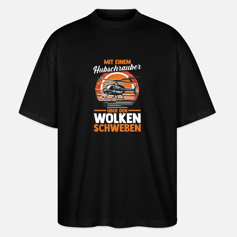 Pilot Helikopter Hubschrauber - Stanley/Stella Oversized Unisex Bio T-Shirt Blaster 2.0 - Schwarz