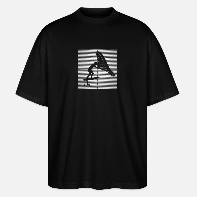 Wingfoil-Surfer Wingfoiling Hydrofoil Kitefoil - Stanley/Stella Oversized Unisex Bio T-Shirt Blaster 2.0 - Schwarz