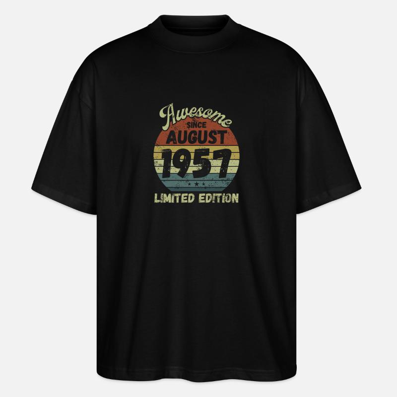 Awesome since August 1957 - Birthday - Stanley/Stella Oversized Unisex Organic T-shirt Blaster 2.0 - black