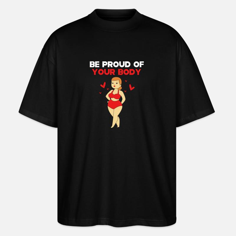 Body Positivity - Stanley/Stella Oversized Unisex Bio T-Shirt Blaster 2.0 - Schwarz
