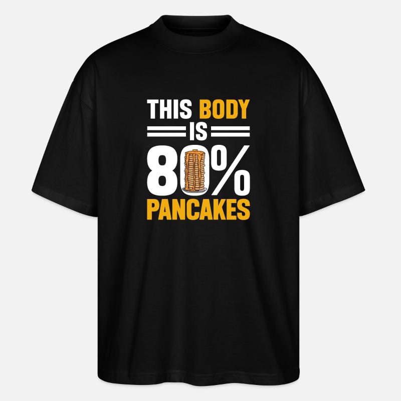 Pancake Breakfast Pancakes - Stanley/Stella Oversized Unisex Organic T-shirt Blaster 2.0 - black