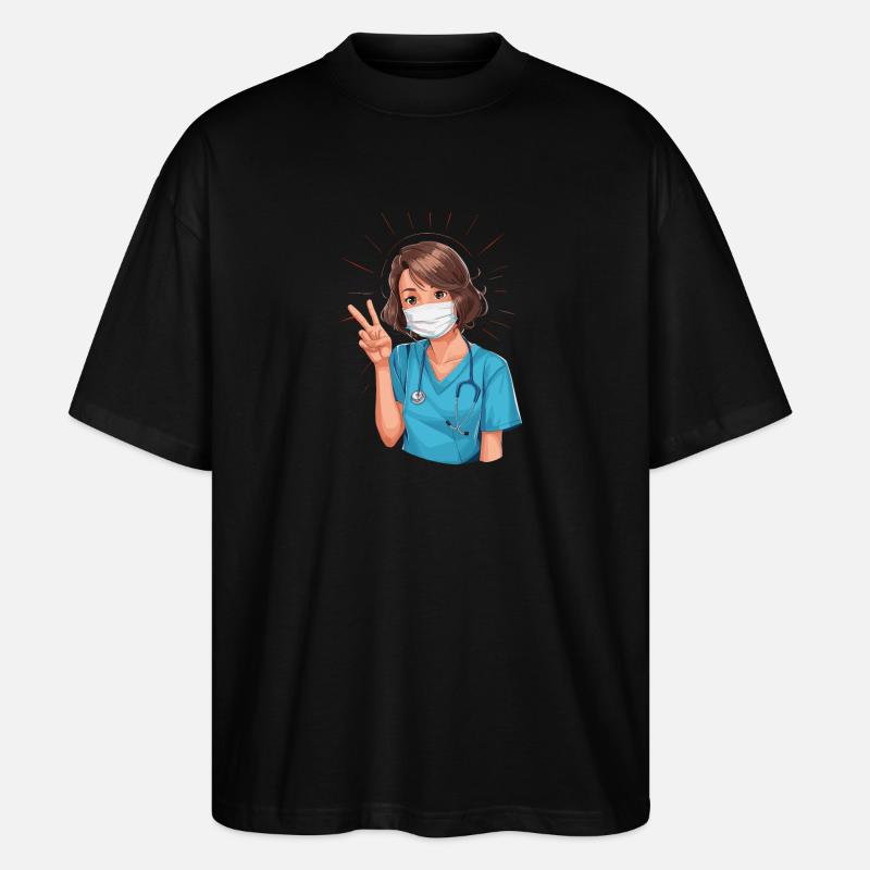 Lustige Krankenschwester mit Humor - Stanley/Stella Oversized Unisex Bio T-Shirt Blaster 2.0 - Schwarz