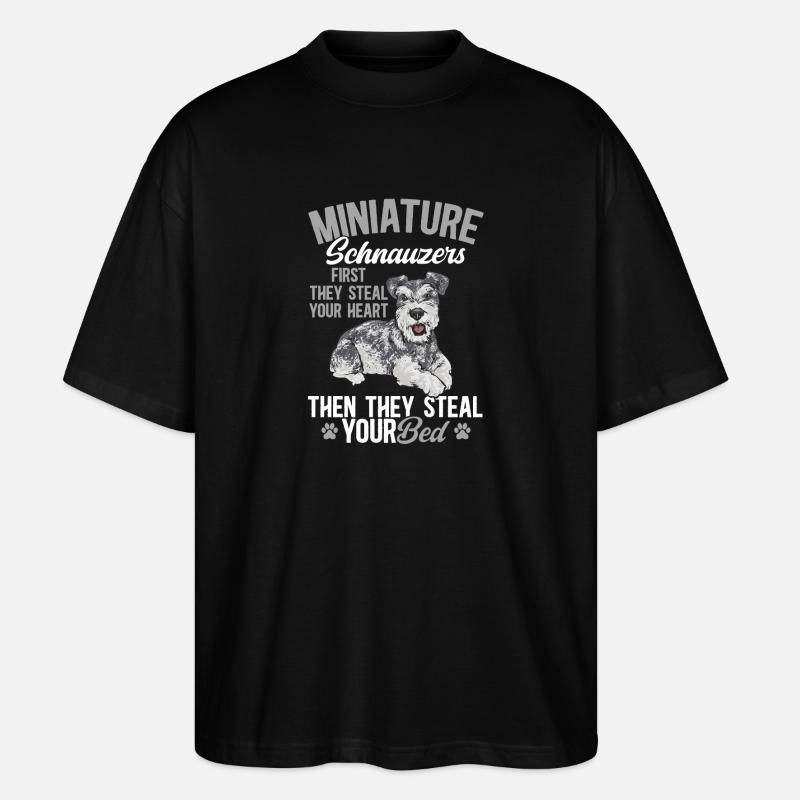 Zwergschnauzer Hund Schnauzer - Stanley/Stella Oversized Unisex Bio T-Shirt Blaster 2.0 - Schwarz