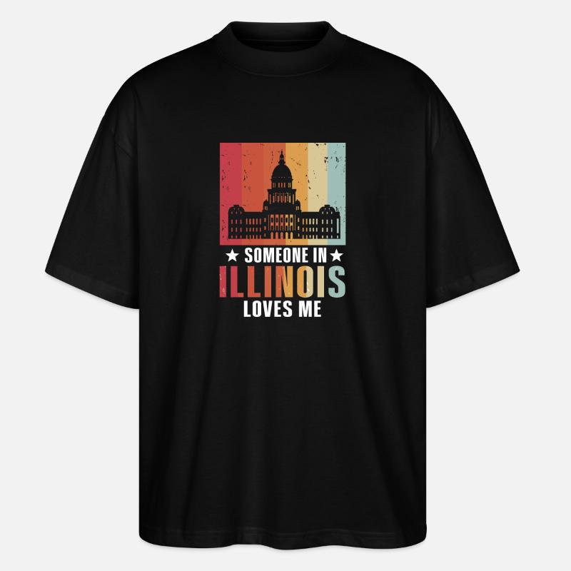 Quelqu’un dans l’Illinois m’aime - T-shirt bio Blaster 2.0 coupe oversize Stanley/Stella Unisexe - noir