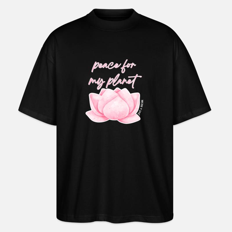 Lotus Peace - Stanley/Stella Oversized Unisex Bio T-Shirt Blaster 2.0 - Schwarz