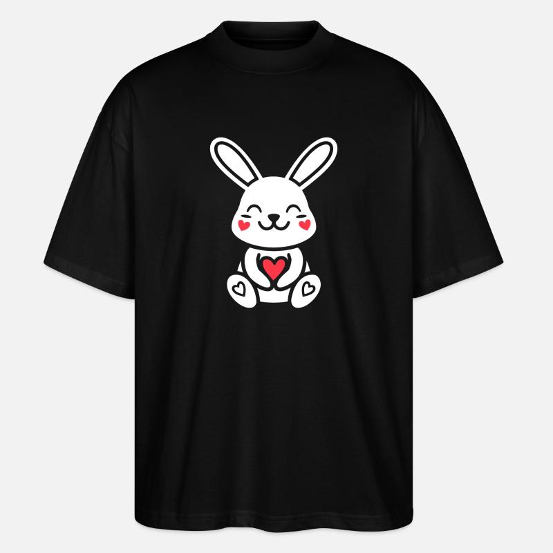 Petit bébé lapin - T-shirt bio Blaster 2.0 coupe oversize Stanley/Stella Unisexe - noir