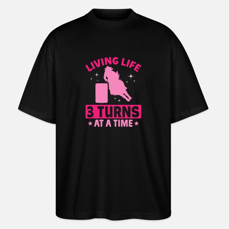Rodeo Barrel Racing Pferd - Stanley/Stella Oversized Unisex Bio T-Shirt Blaster 2.0 - Schwarz