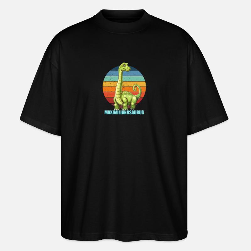 Maximilianosaurus Idée cadeau pour Maximilian - T-shirt bio Blaster 2.0 coupe oversize Stanley/Stella Unisexe - noir