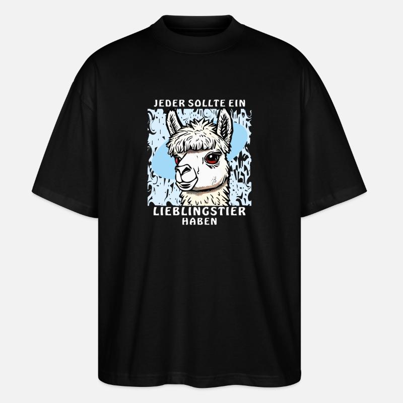 ALPAKA LIEBLINGSTIER - Stanley/Stella Oversized Unisex Bio T-Shirt Blaster 2.0 - Schwarz