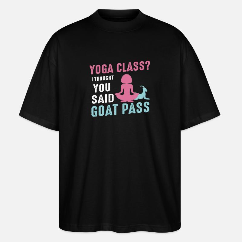 Yoga-Kurs oder Ziegenpass - Stanley/Stella Oversized Unisex Bio T-Shirt Blaster 2.0 - Schwarz