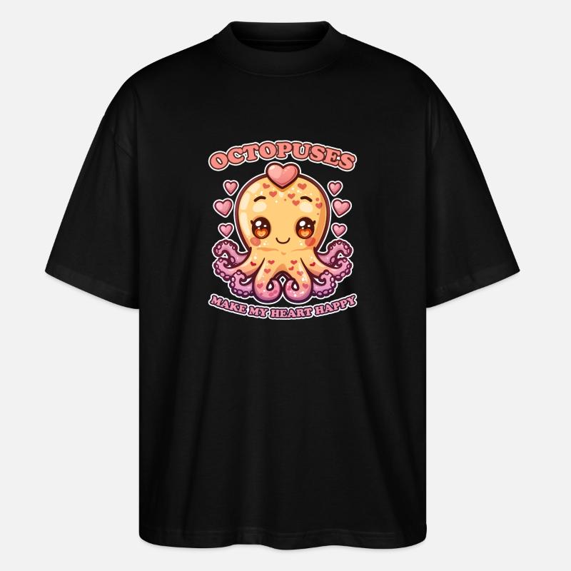 Funny Octopus Cephalopod Squid Gift - Stanley/Stella Oversized Unisex Organic T-shirt Blaster 2.0 - black