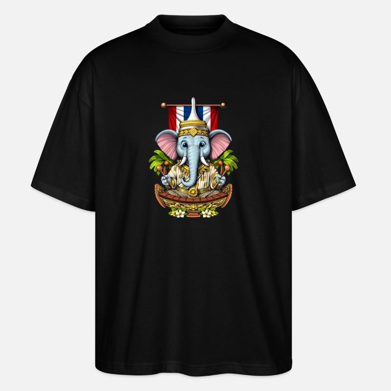 Éléphant de Thaïlande - T-shirt bio Blaster 2.0 coupe oversize Stanley/Stella Unisexe - noir