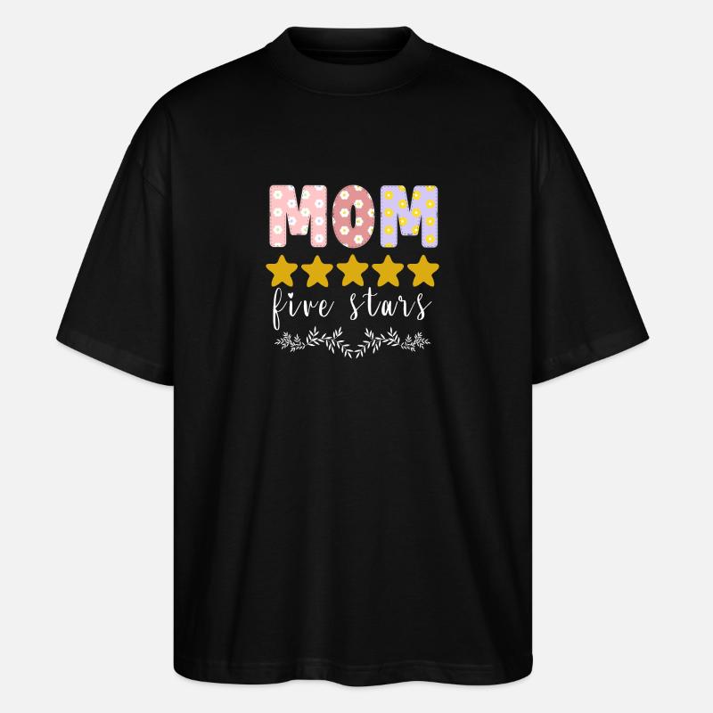 5-Sterne-Mutter - Stanley/Stella Oversized Unisex Bio T-Shirt Blaster 2.0 - Schwarz