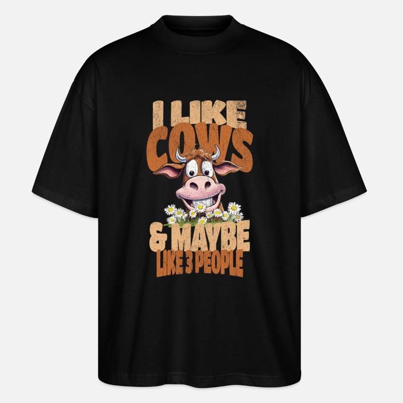 vache vaches dicton drôle - T-shirt bio Blaster 2.0 coupe oversize Stanley/Stella Unisexe - noir