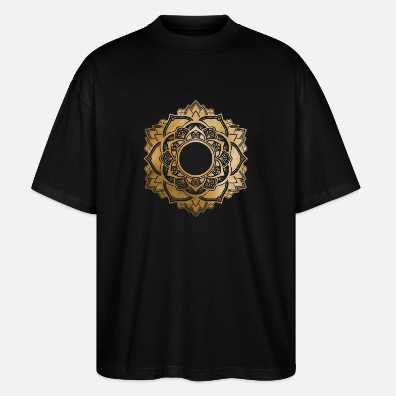 Mandala No.4 Gold - Stanley/Stella Oversized Unisex Bio T-Shirt Blaster 2.0 - Schwarz