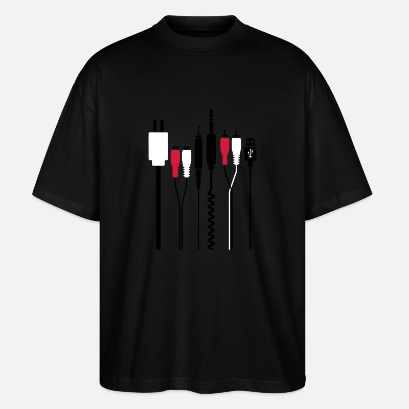 Audio und Strom Stecker - Stanley/Stella Oversized Unisex Bio T-Shirt Blaster 2.0 - Schwarz