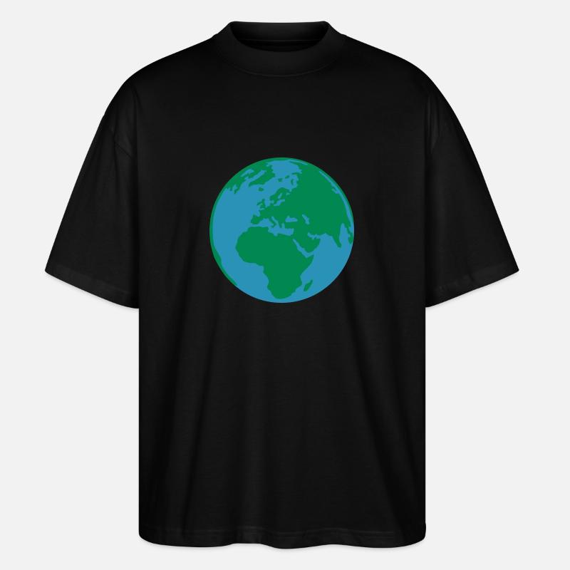 earth 2col - Stanley/Stella Oversized Unisex Bio T-Shirt Blaster 2.0 - Schwarz