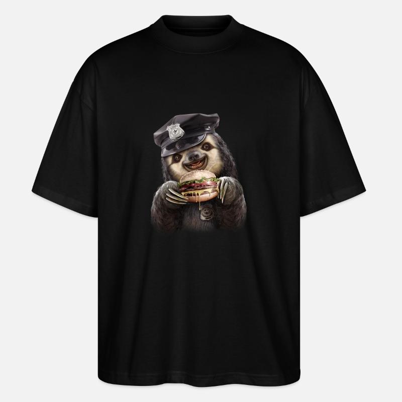 Burger Polizei - Stanley/Stella Oversized Unisex Bio T-Shirt Blaster 2.0 - Schwarz