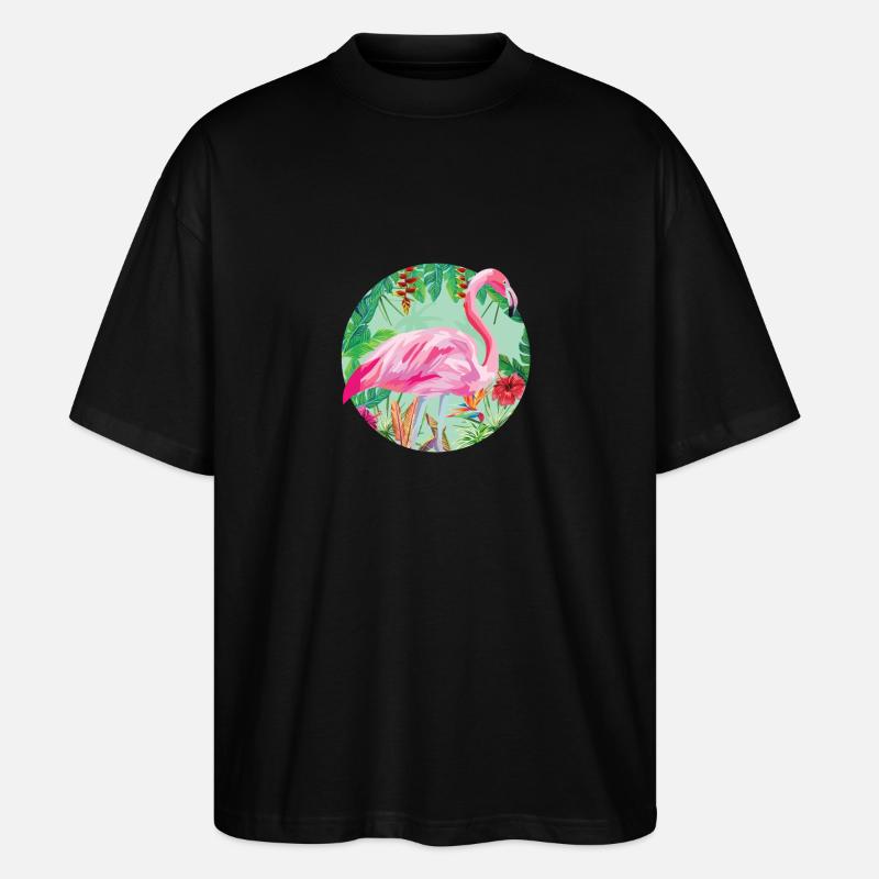 Flamingo - Stanley/Stella Oversized Unisex Bio T-Shirt Blaster 2.0 - Schwarz