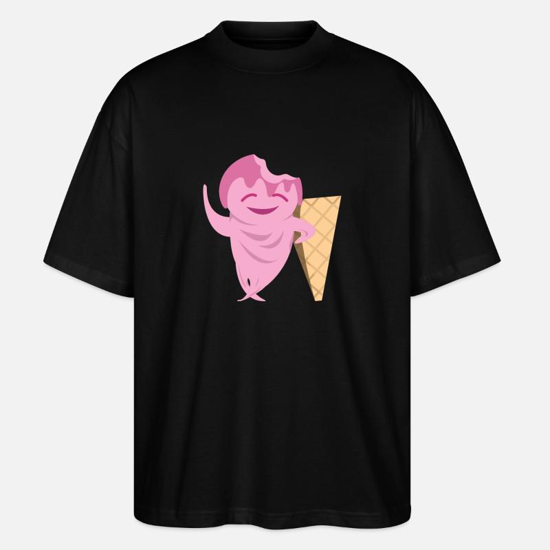 Drôle de crème glacée - T-shirt bio Blaster 2.0 coupe oversize Stanley/Stella Unisexe - noir