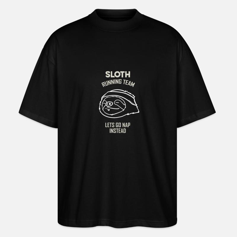 Sloth - Run - Équipe - Cadeau - T-shirt bio Blaster 2.0 coupe oversize Stanley/Stella Unisexe - noir