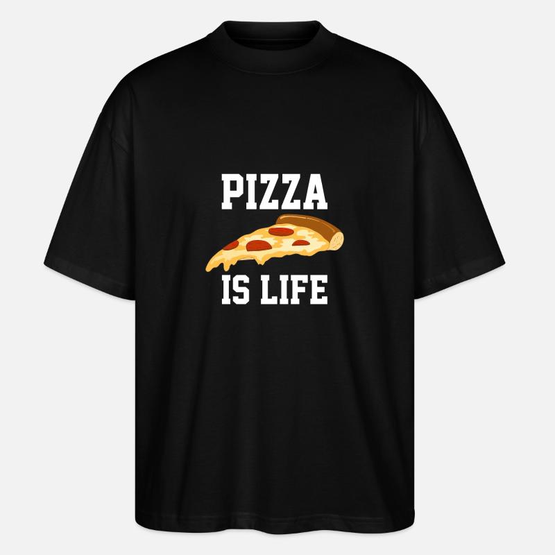 Pizza cheese life gift - Stanley/Stella Oversized Unisex Organic T-shirt Blaster 2.0 - black