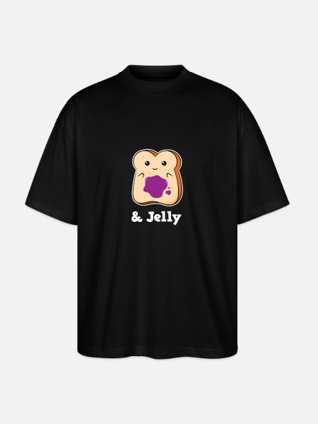 Peanut butter and jam gift - Stanley/Stella Oversized Unisex Organic T-shirt Blaster 2.0 - black