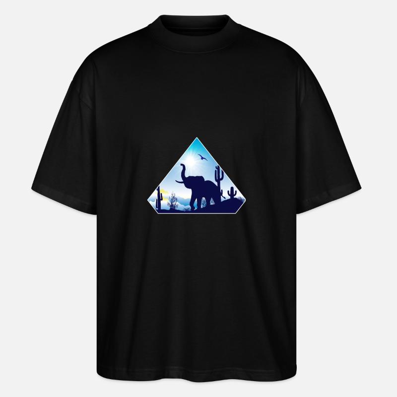 éléphant - T-shirt bio Blaster 2.0 coupe oversize Stanley/Stella Unisexe - noir