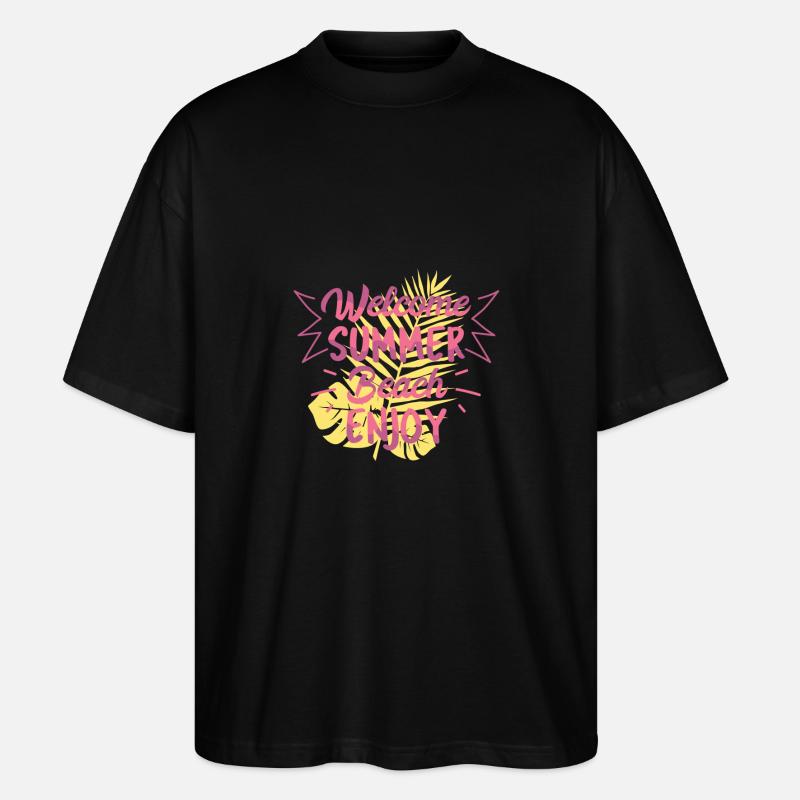 Willkommenes Sommer-Strand-Geschenk-Shirt - Stanley/Stella Oversized Unisex Bio T-Shirt Blaster 2.0 - Schwarz