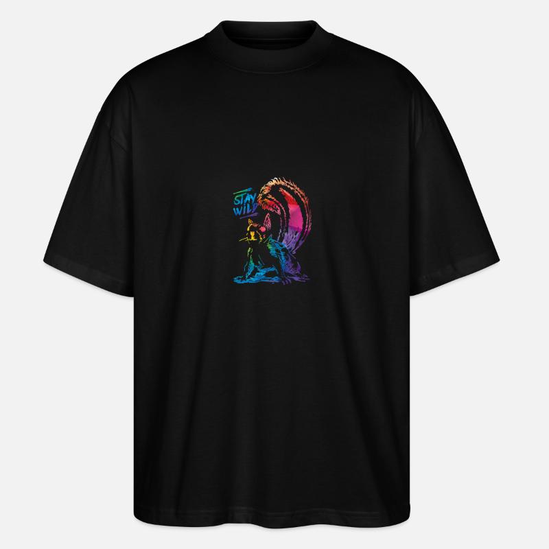 écureuil - T-shirt bio Blaster 2.0 coupe oversize Stanley/Stella Unisexe - noir