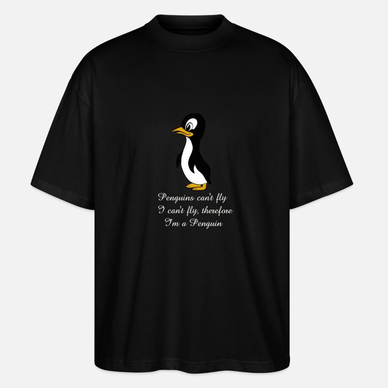Énonciations de pingouin - T-shirt bio Blaster 2.0 coupe oversize Stanley/Stella Unisexe - noir