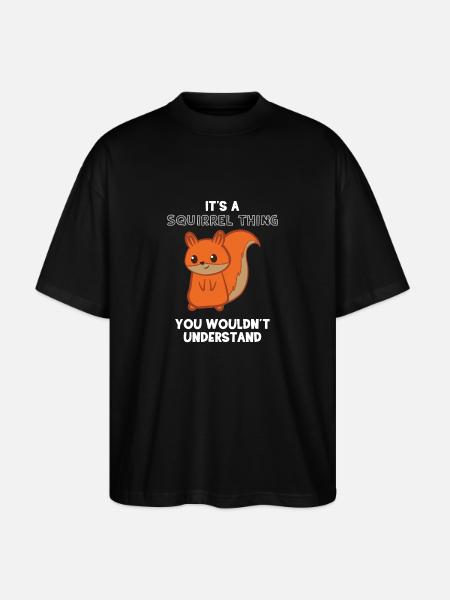 Squirrel - squirrel fan - squirrel - Stanley/Stella Oversized Unisex Organic T-shirt Blaster 2.0 - black