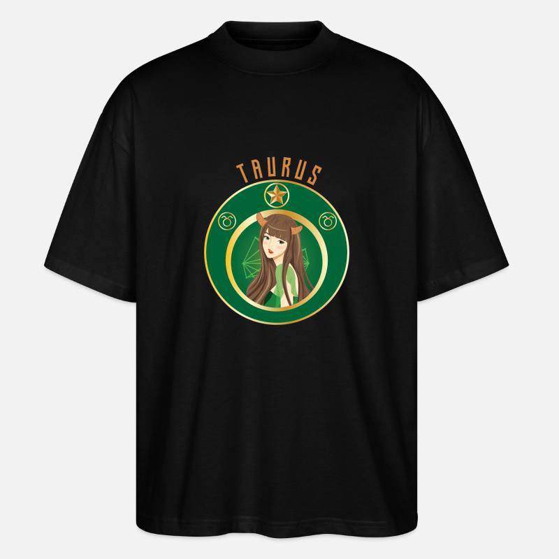 Sternzeichen - Horoskop - Stier - Geschenk - Stanley/Stella Oversized Unisex Bio T-Shirt Blaster 2.0 - Schwarz