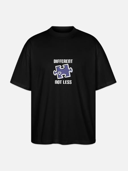 DIFFERENT - NOT LESS! autism - Stanley/Stella Oversized Unisex Organic T-shirt Blaster 2.0 - black
