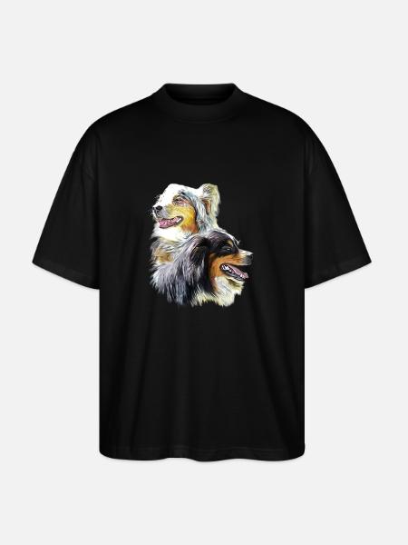 bergers australiens - T-shirt bio Blaster 2.0 coupe oversize Stanley/Stella Unisexe - noir