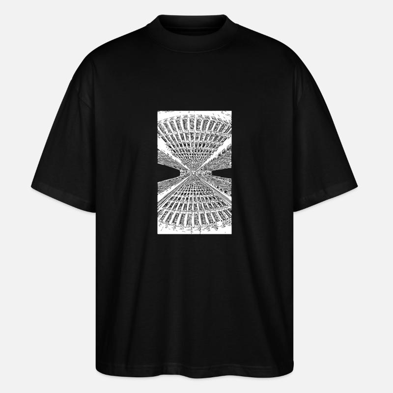 Abstrakte Linien - Stanley/Stella Oversized Unisex Bio T-Shirt Blaster 2.0 - Schwarz