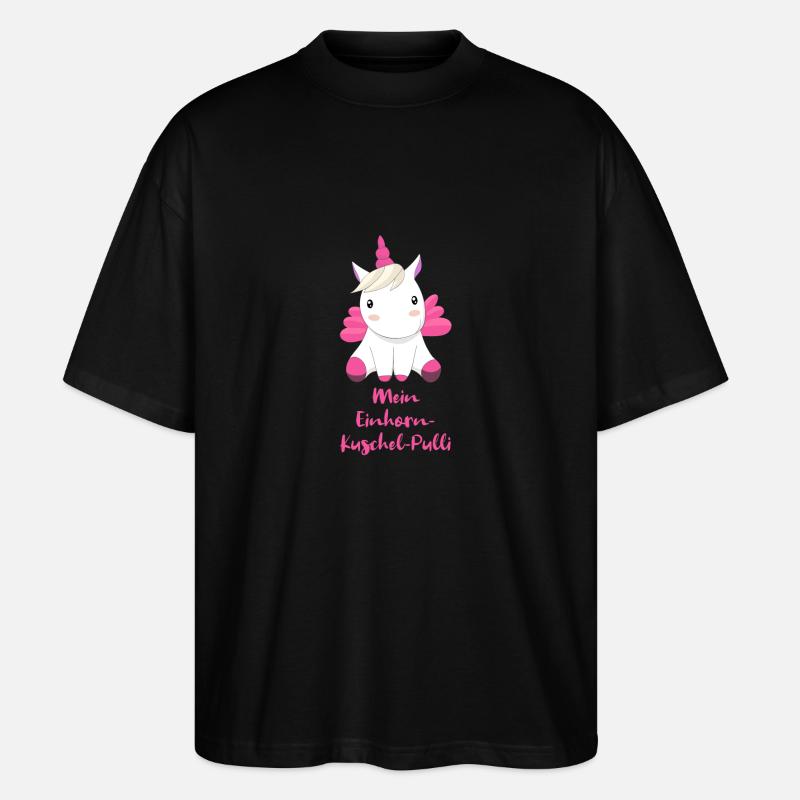 Einhorn Kuschel Pulli - Stanley/Stella Oversized Unisex Bio T-Shirt Blaster 2.0 - Schwarz