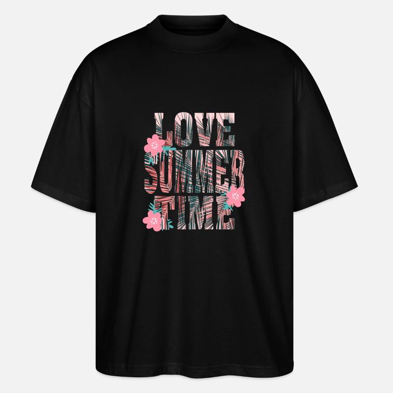 Love Summer Time Palmen Sommer Geschenk - Stanley/Stella Oversized Unisex Bio T-Shirt Blaster 2.0 - Schwarz