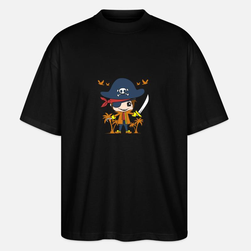Pirat mignon petit garçon Pirates Pirates Petits - T-shirt bio Blaster 2.0 coupe oversize Stanley/Stella Unisexe - noir