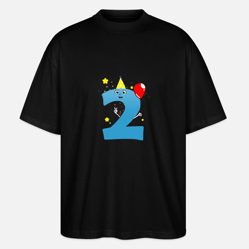 Anniversaire garçon 2 ans - T-shirt bio Blaster 2.0 coupe oversize Stanley/Stella Unisexe - noir