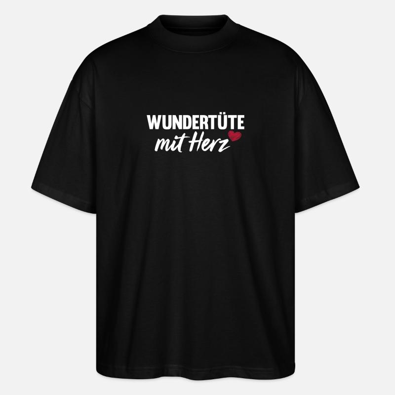 Wundertüte mit Herz Spruch - Stanley/Stella Oversized Unisex Bio T-Shirt Blaster 2.0 - Schwarz