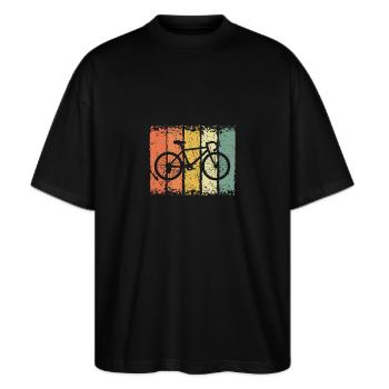 Fahrrad - Stanley/Stella Oversized Unisex Bio T-Shirt Blaster 2.0 - Schwarz - Vorne - Alina (178cm) & Michal (187cm)