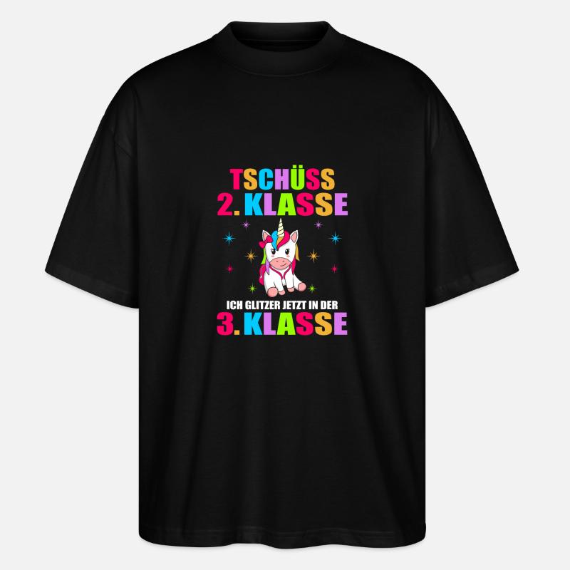 Tschüss 2.Klasse Ich Glitzer Jetzt In Der 3.Klasse - Stanley/Stella Oversized Unisex Bio T-Shirt Blaster 2.0 - Schwarz