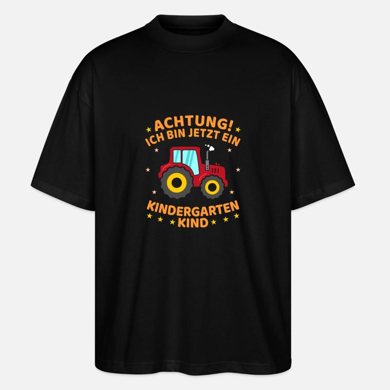 Ich Bin Jetzt Ein Kindergartenkind Traktor - Stanley/Stella Oversized Unisex Bio T-Shirt Blaster 2.0 - Schwarz