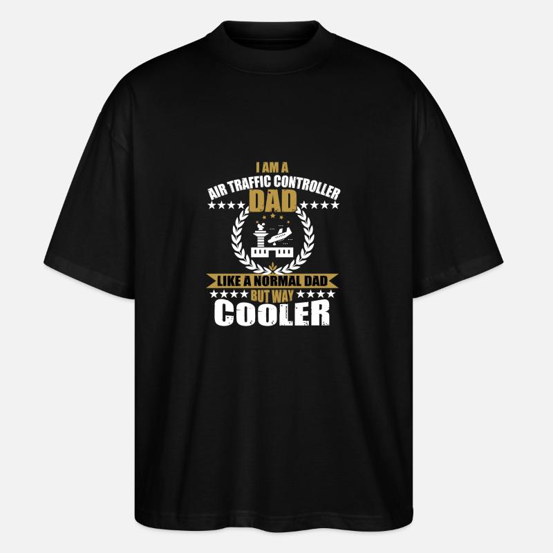Air traffic controller dad - Stanley/Stella Oversized Unisex Organic T-shirt Blaster 2.0 - black