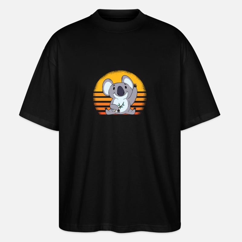 Koalabär Retro - Stanley/Stella Oversized Unisex Bio T-Shirt Blaster 2.0 - Schwarz