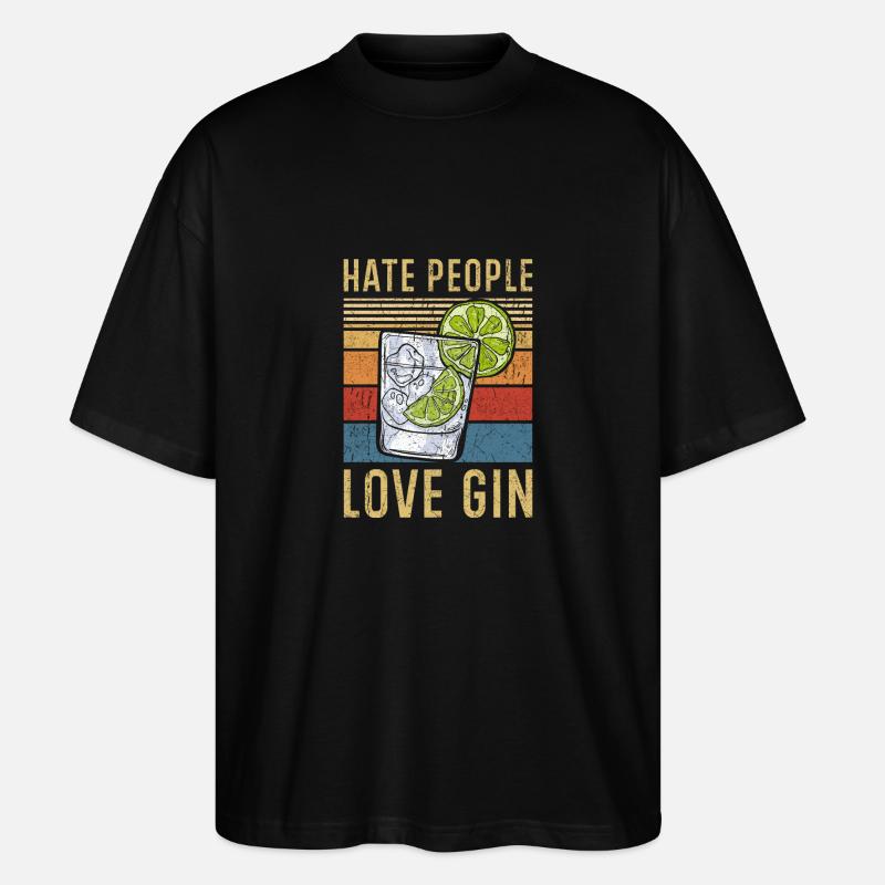 Gin disant cadeaux de gin - T-shirt bio Blaster 2.0 coupe oversize Stanley/Stella Unisexe - noir